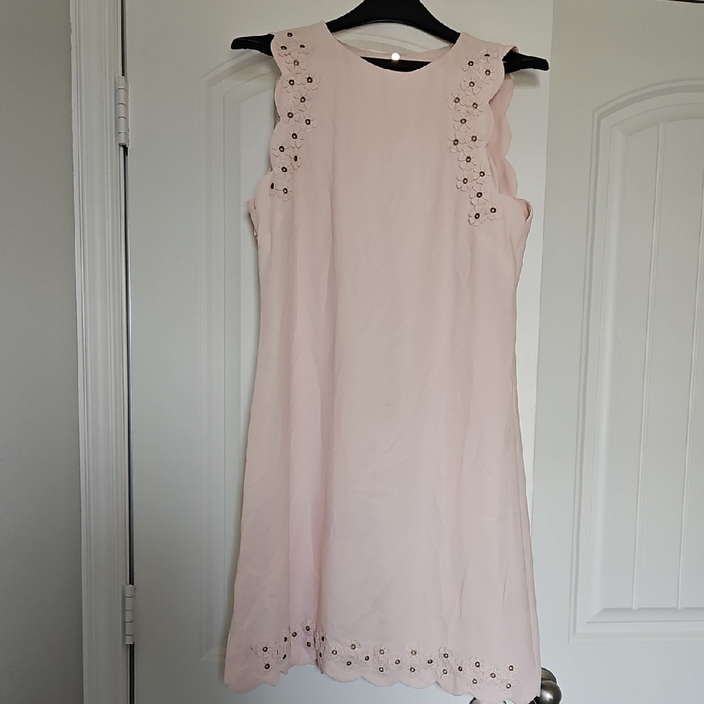 Ted Baker Pale Pink Floral Eyelet Mini Dress